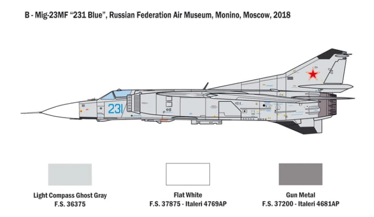 Samolot Mikoyan MiG-23MF/BN 2798 Italeri