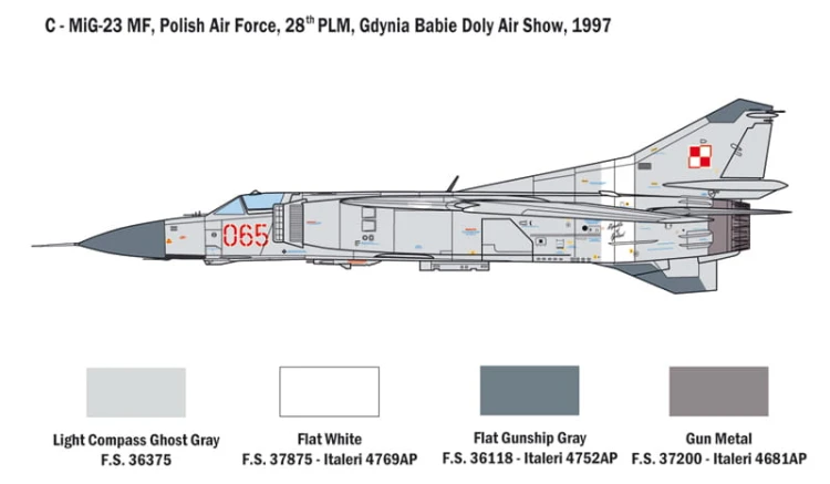 Samolot Mikoyan MiG-23MF/BN 2798 Italeri