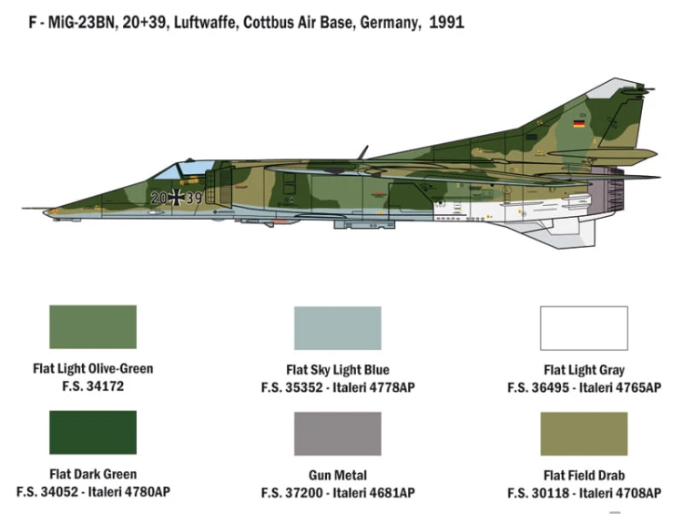 Samolot Mikoyan MiG-23MF/BN 2798 Italeri