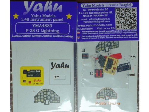 Fototrawiona tablica do P-38 G Lightning YMA4889 Yahu