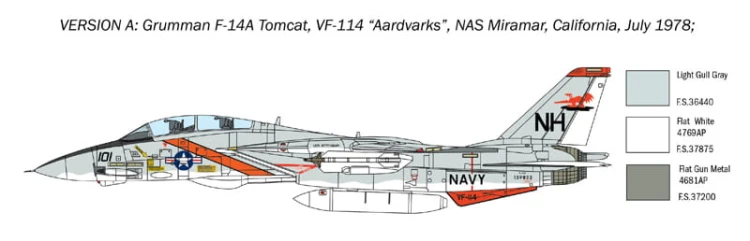 Samolot Grumman F-14a Tomcat 1414 Italeri