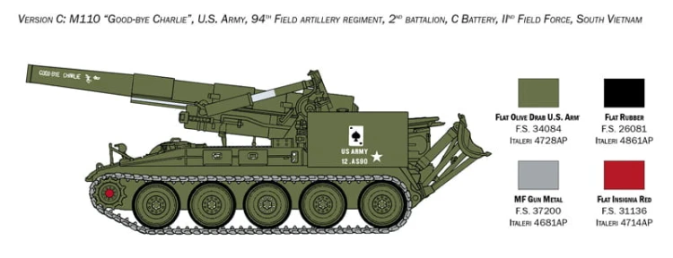 Haubica samobieżna M110 SPH 6574 Italeri