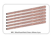 Drewniane okrągłe pręty 5 x 245mm WR5 Aber