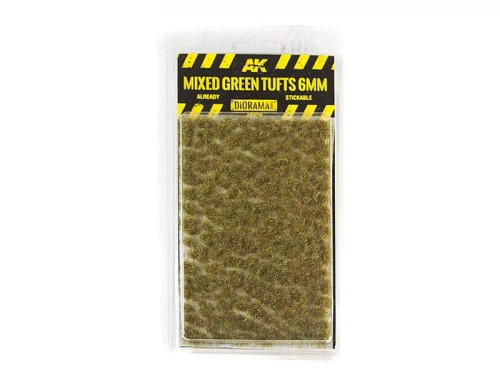 Zielona mieszana trawa kępki 6mm AK8119 AK Interactive
