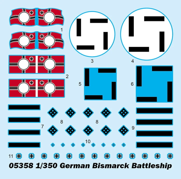 Okręt pancernik Bismarck 05358 Trumpeter