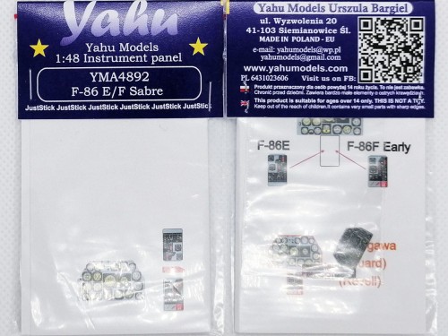Fototrawiona tablica do F-86E/F Sabre YMA4892 Yahu