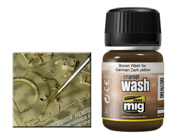 Wash modelarski Brown for German Dark Yellow A.MIG-1000 AMMO Mig Jimenez