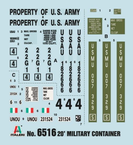 Kontener wojskowy 20 stopowy 6516 Italeri