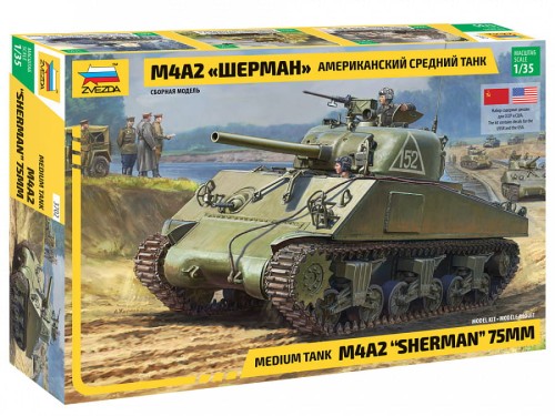 Czołg M4A2 Sherman 75mm 3702 Zvezda