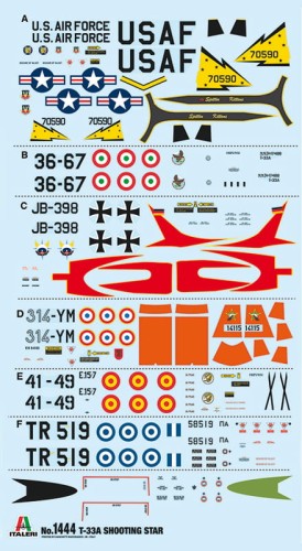 Samolot Lockheed T-33A Shooting Star 1444 Italeri