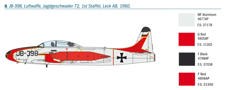 Samolot Lockheed T-33A Shooting Star 1444 Italeri