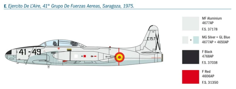 Samolot Lockheed T-33A Shooting Star 1444 Italeri
