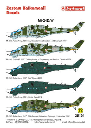 Kalkomania Mil Mi-24D/W 35101 Techmod