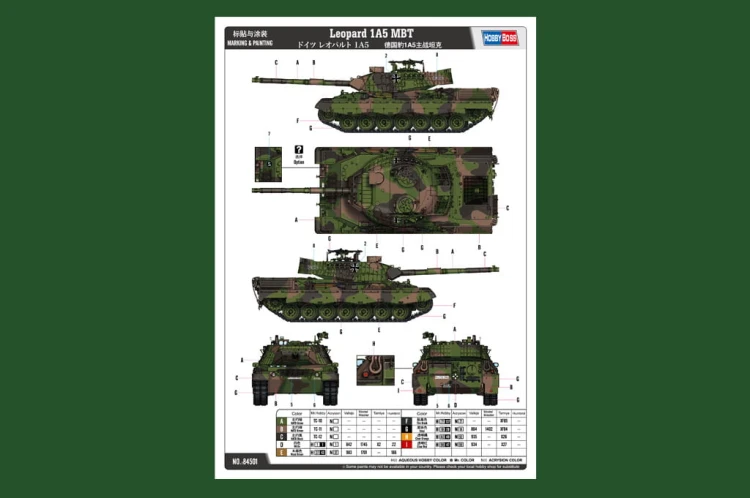 Czołg Leopard 1A5 MBT 84501 Hobby Boss