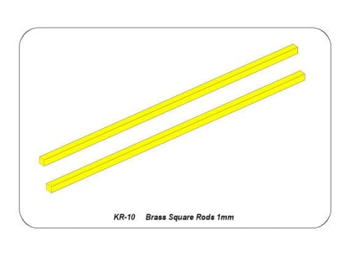 Pręty kwadratowe mosiężne 1mm x 245mm KR10 Aber