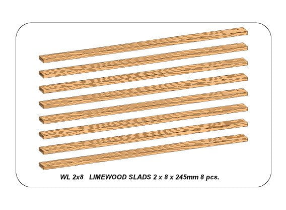 Listwy drewniane z lipy 2 x 8 x 245mm WL2X8 Aber
