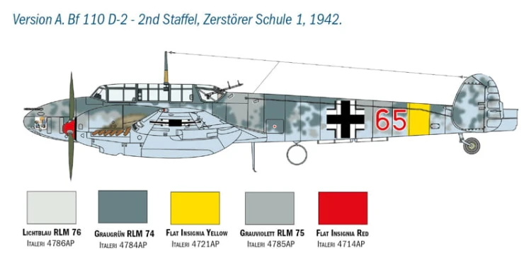 Samolot Messerschmitt Bf110 C/D 2794 Italeri