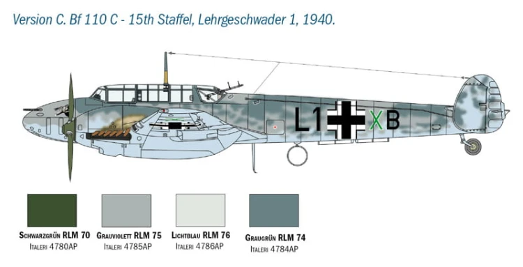 Samolot Messerschmitt Bf110 C/D 2794 Italeri