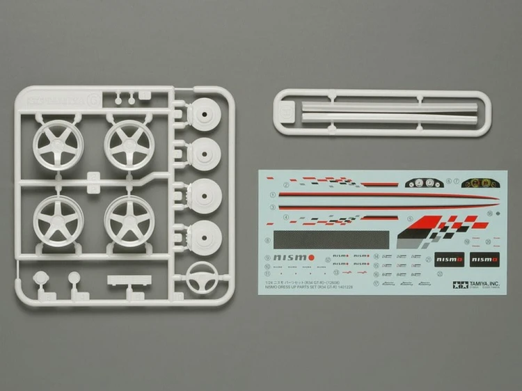 Kalkomania dodatki do Nissan GT-R R34 12608 Tamiya