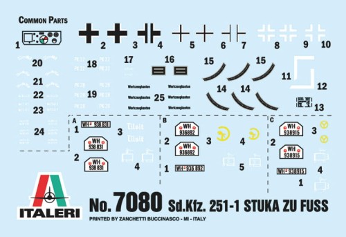 Transporter Sd.Kfz. 251/1 Wurfrahmen 7080 Italeri