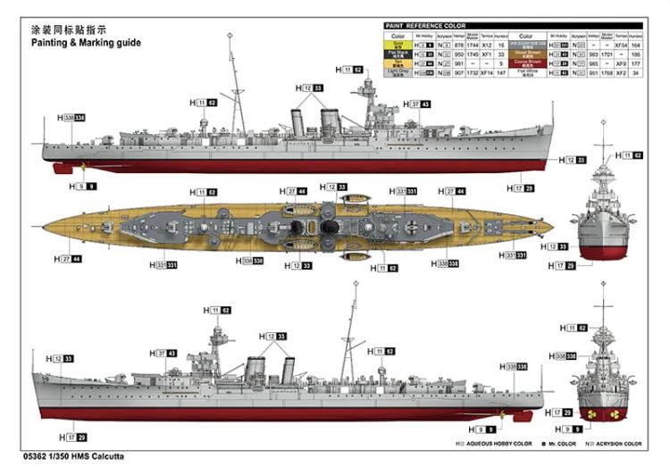 Okręt krążownik HMS Calcutta 05362 Trumpeter