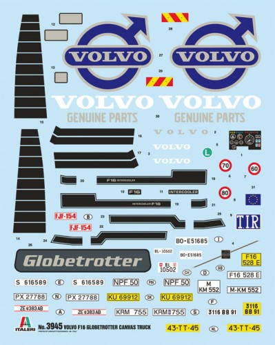 Volvo F16 Globetrotter Canvas 3945 Italeri