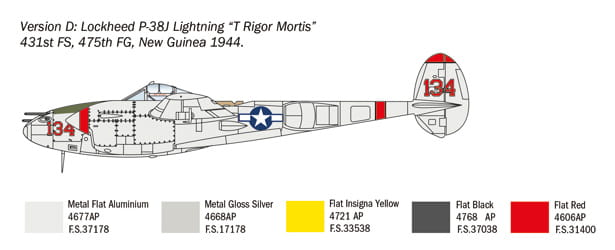 Samolot Lockheed P-38 J Lightning 1446 Italeri