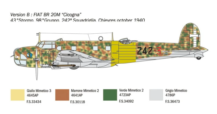 Samolot Fiat BR.20 Cicogna 1447 Italeri