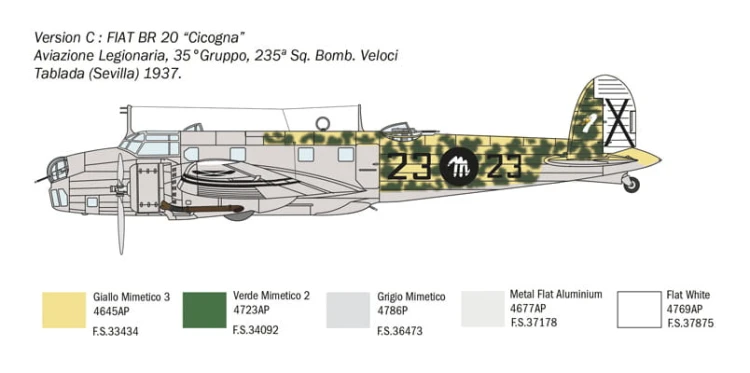 Samolot Fiat BR.20 Cicogna 1447 Italeri