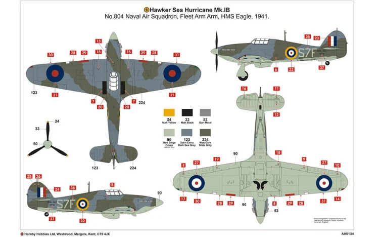 Samolot Hawker Sea Hurricane Mk.Ib A05134 Airfix