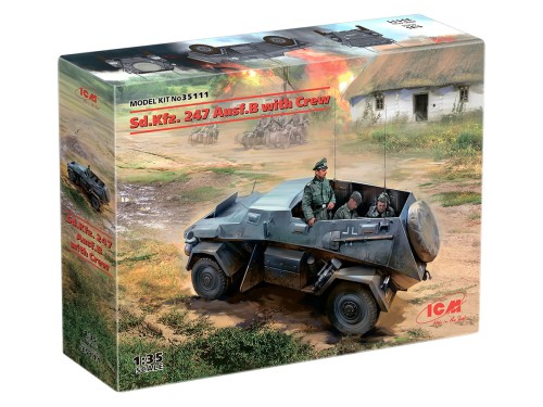 Wóz dowodzenia Sd.Kfz.247 Ausf.B z załogą 35111 ICM