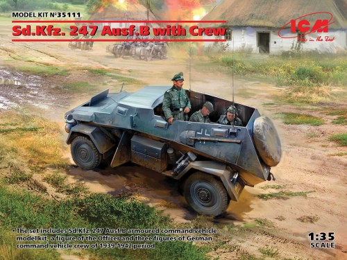 Wóz dowodzenia Sd.Kfz.247 Ausf.B z załogą 35111 ICM