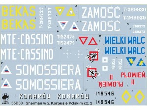 Kalkomania Shermany w 2 Korpusie Polskim
