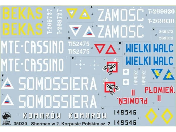 Kalkomania Shermany w 2 Korpusie Polskim 35D30