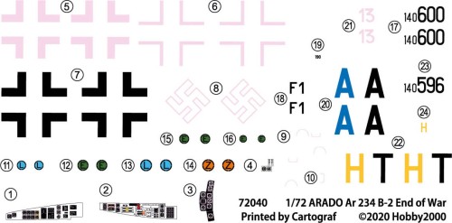 Samolot Arado Ar 234 B-2 End of War 72040 Hobby 2000