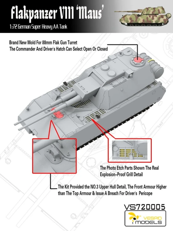 Czołg Flakpanzer VIII Maus VS720005 Vespid