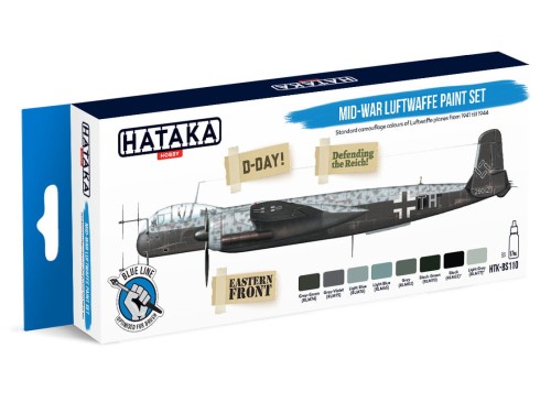 Zestaw farb akrylowych Mid-War Luftwaffe HTK-BS110 Hataka