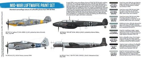 Zestaw farb akrylowych Mid-War Luftwaffe HTK-BS110 Hataka