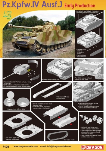 Czołg PzKpfw IV Ausf.J early 7409 Dragon