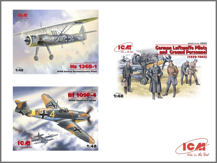 Samolot Bf109 F-4 i Henschel Hs 126B-1 DS4801 ICM