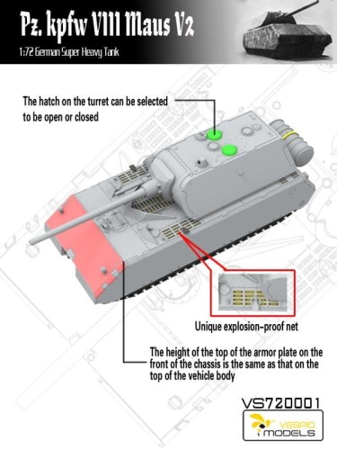 Czołg PzKpfw VIII Maus V2 VS720001 Vespid