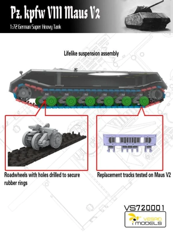 Czołg PzKpfw VIII Maus V2 VS720001 Vespid