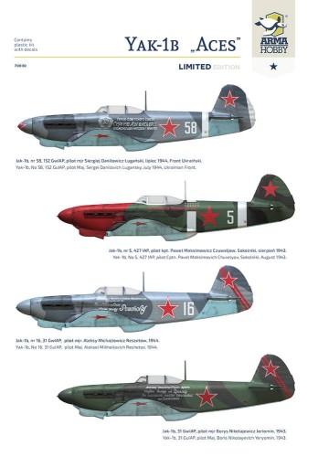 Samolot Yakovlev Yak-1B Jak-1B Aces 70030 Arma Hobby