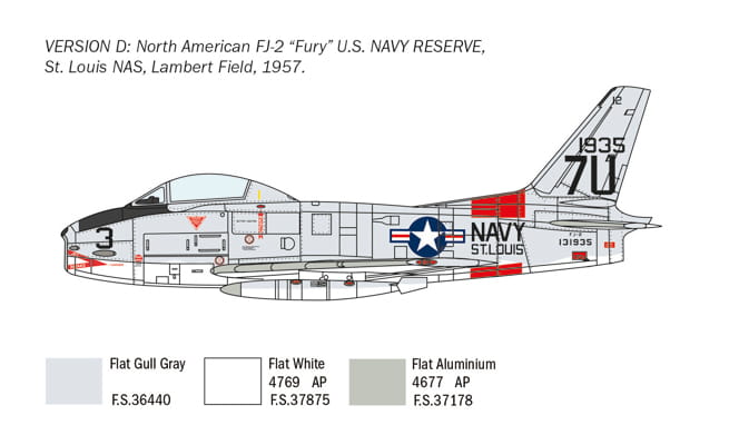 Samolot North American FJ-2/3 Fury 2811 Italeri