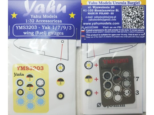 Fototrawione wskaźniki do Yak-1/3/7/9 YMS3203 Yahu