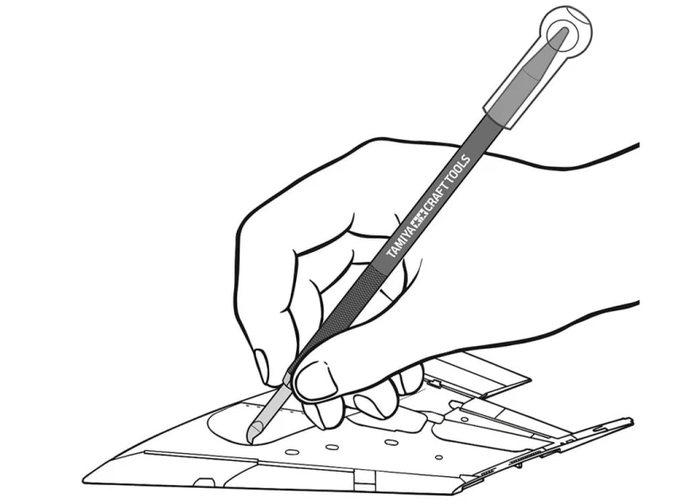 Uchwyt do ostrzy grawerskich (blue) 69939 Tamiya