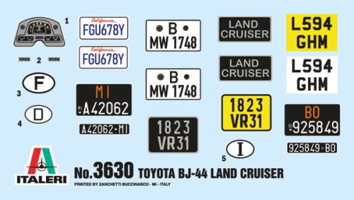 Toyota BJ44 Land Cruiser 3630 Italeri