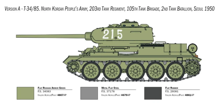Czołg T-34/85 Korean War 6585 Italeri