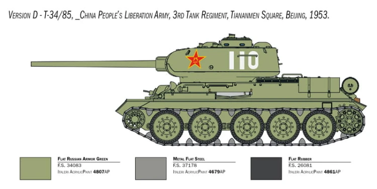 Czołg T-34/85 Korean War 6585 Italeri
