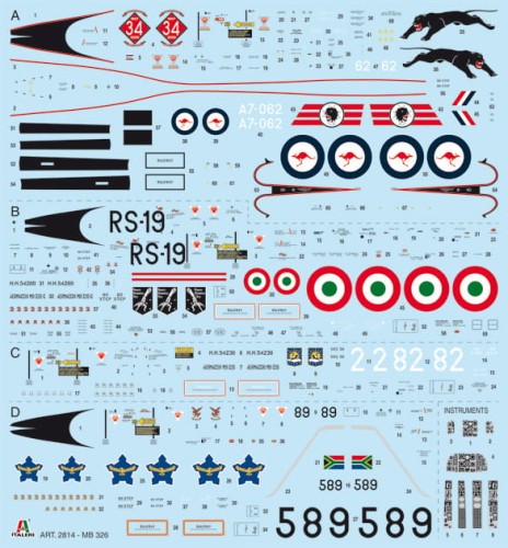 Samolot Aermacchi MB-326 Impala 2814 Italeri